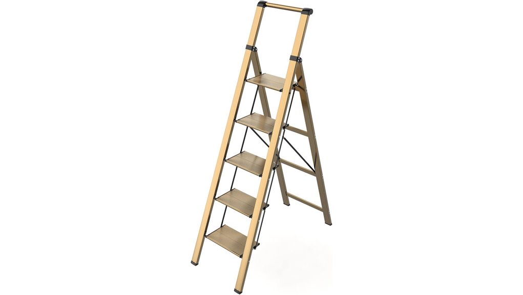 5 step aluminum ladder stool