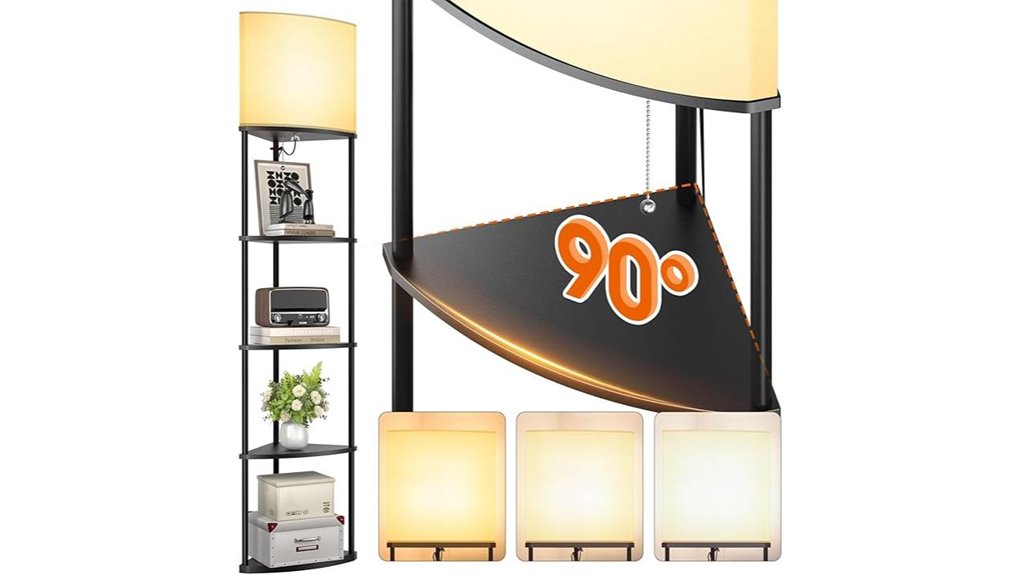 5 tier corner shelf lamp