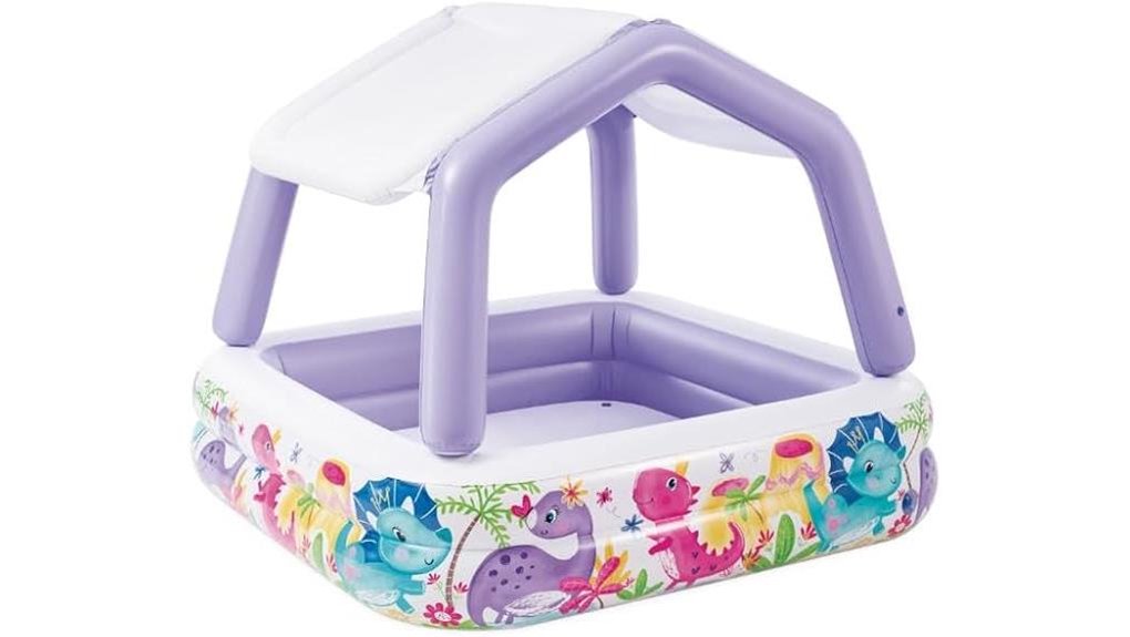 5ft inflatable kiddie pool with sunshade