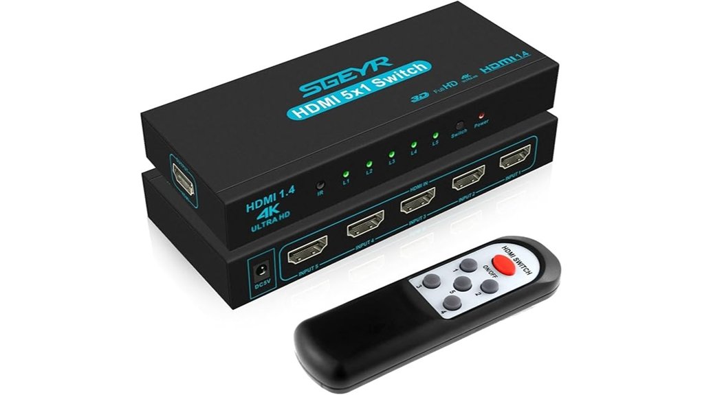 5x1 hdmi switcher with ir