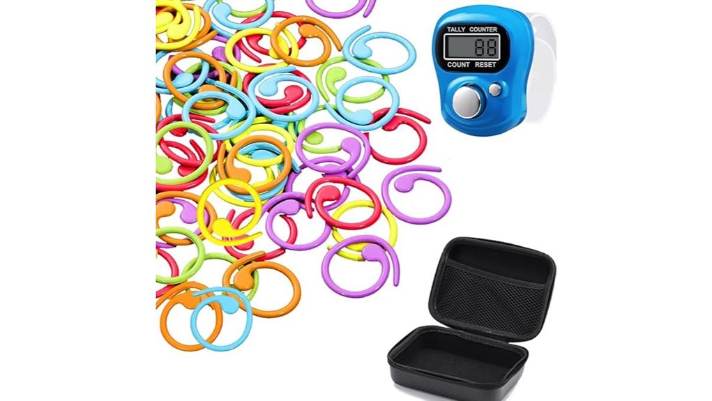 60 piece metal stitch markers