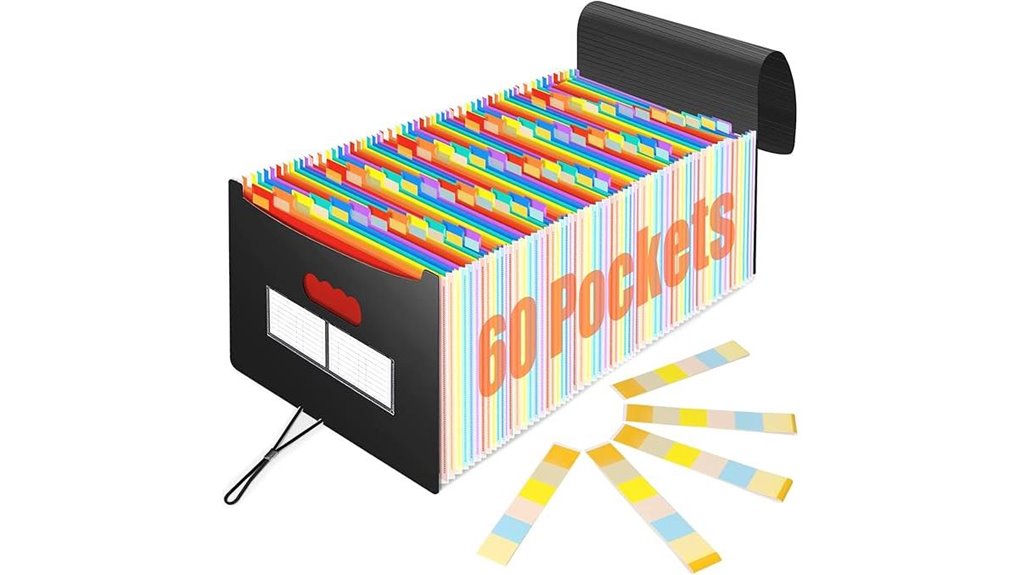60 pocket expanding accordion organizer