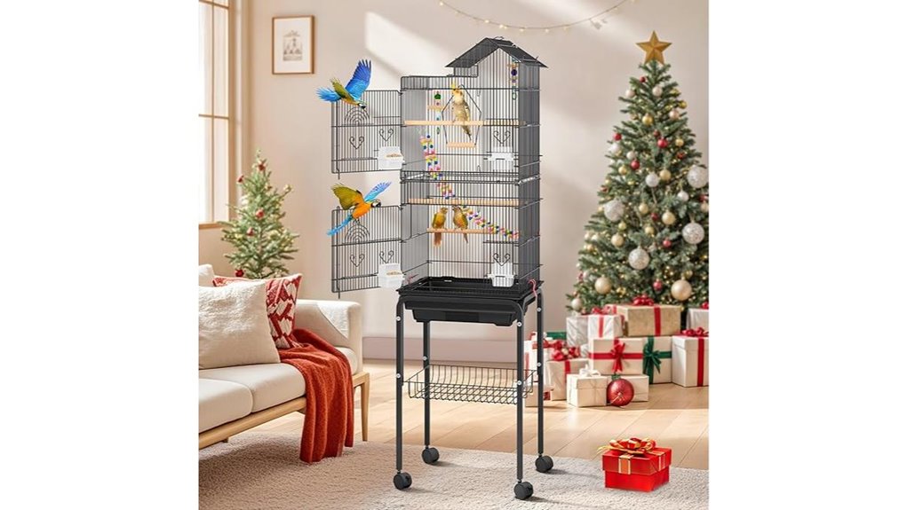 62 inch metal birdcage with stand