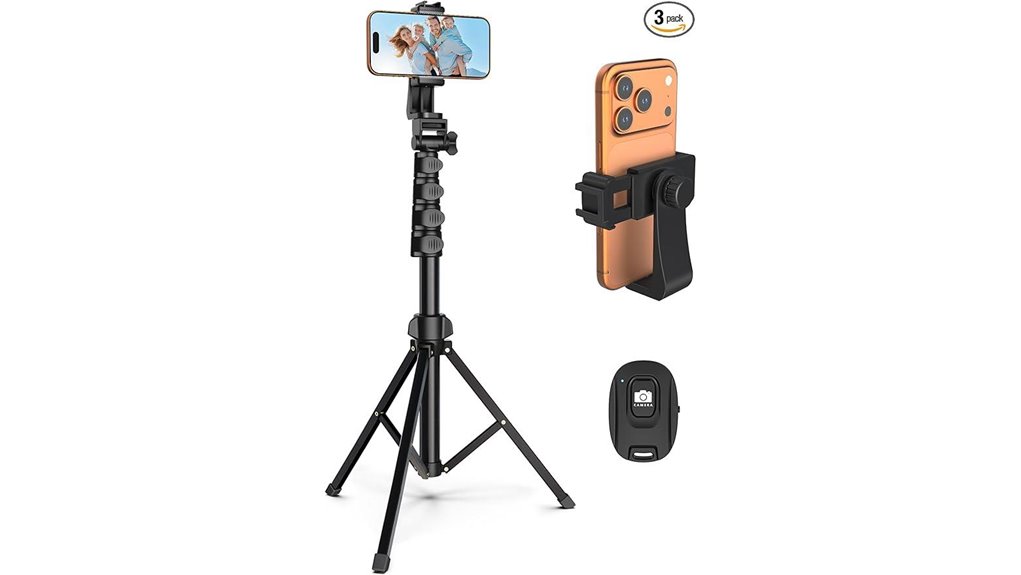64 inch adjustable tripod with remote