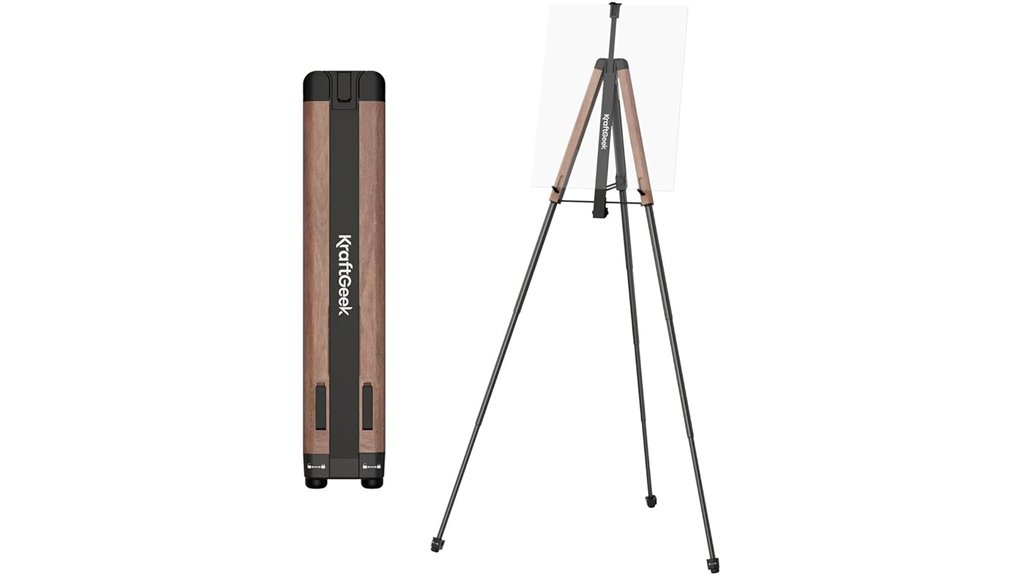 65 inch walnut portable easel