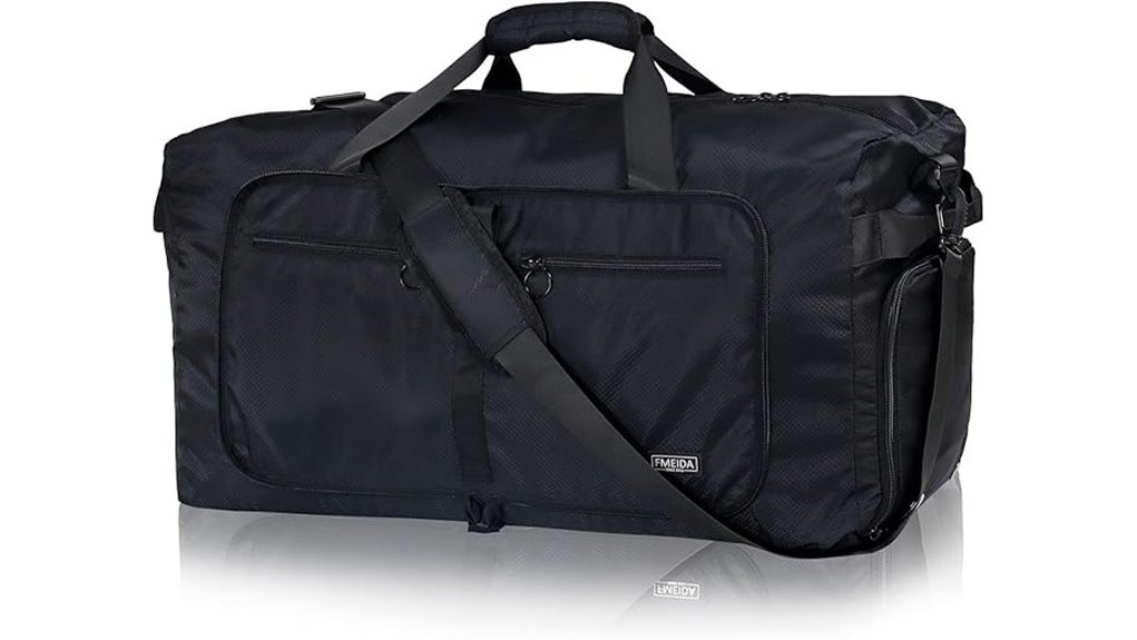 65l foldable black travel duffle