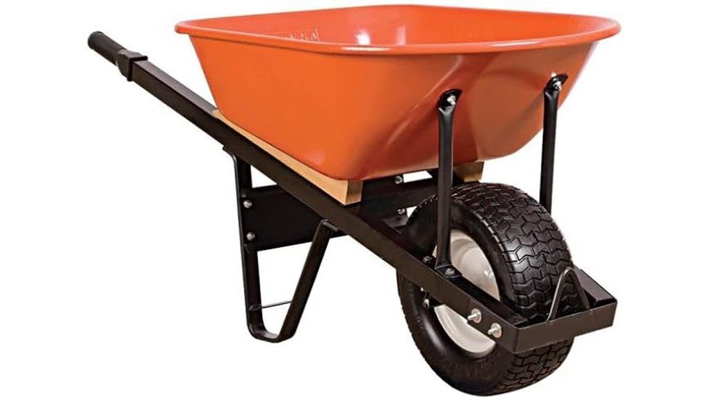 6 cubic foot steel tray wheelbarrow