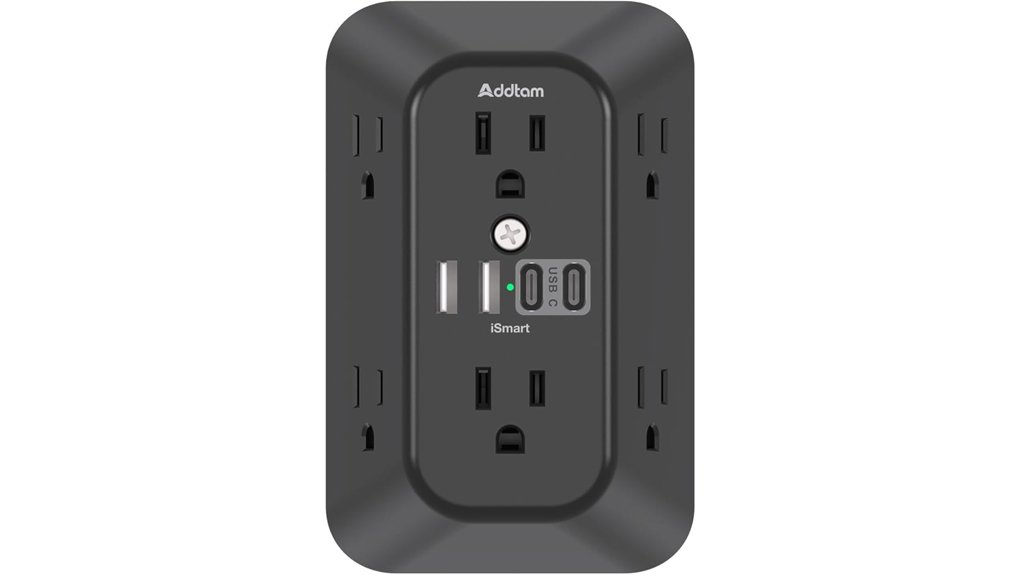 6 outlet surge protector with usb