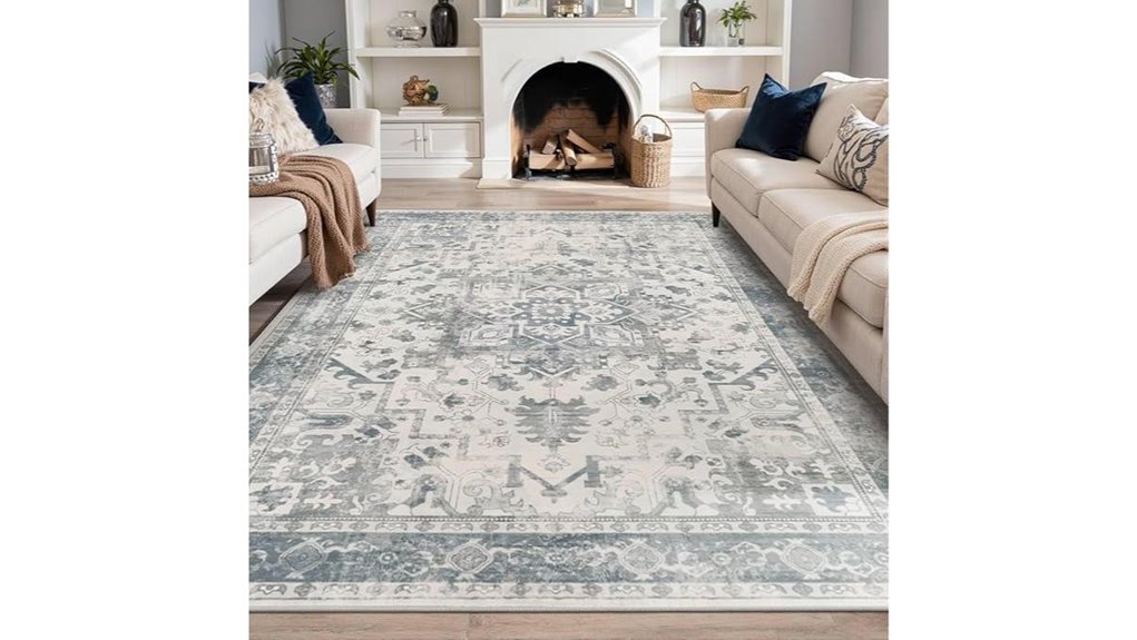 6x9 light blue grey rug