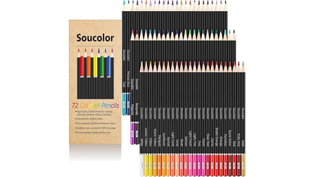 72 color soft core pencils