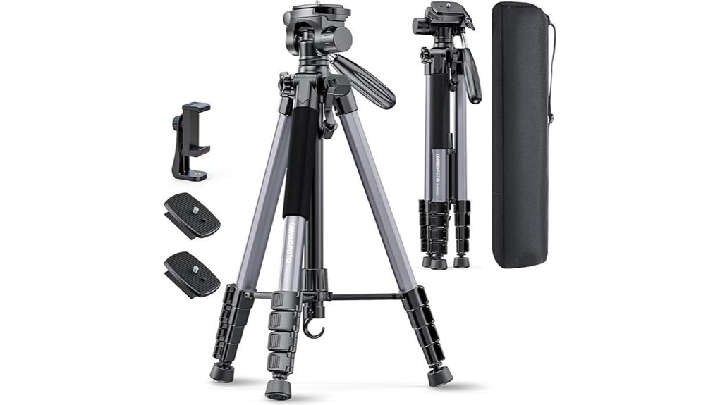 74 inch aluminum travel tripod