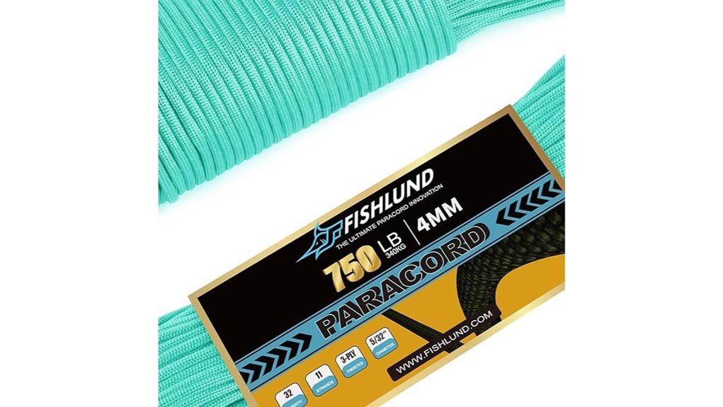 750lb 4mm 11 strand 50ft paracord