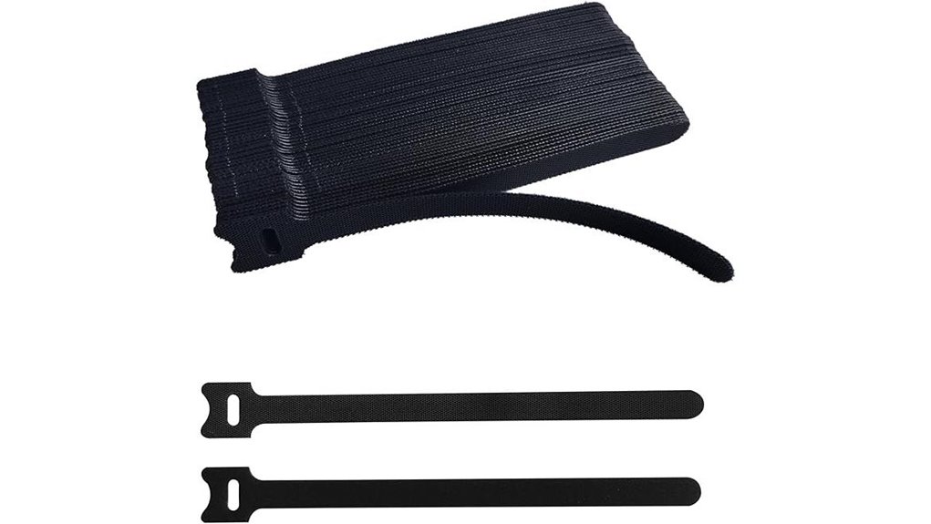 8 black reusable cable ties