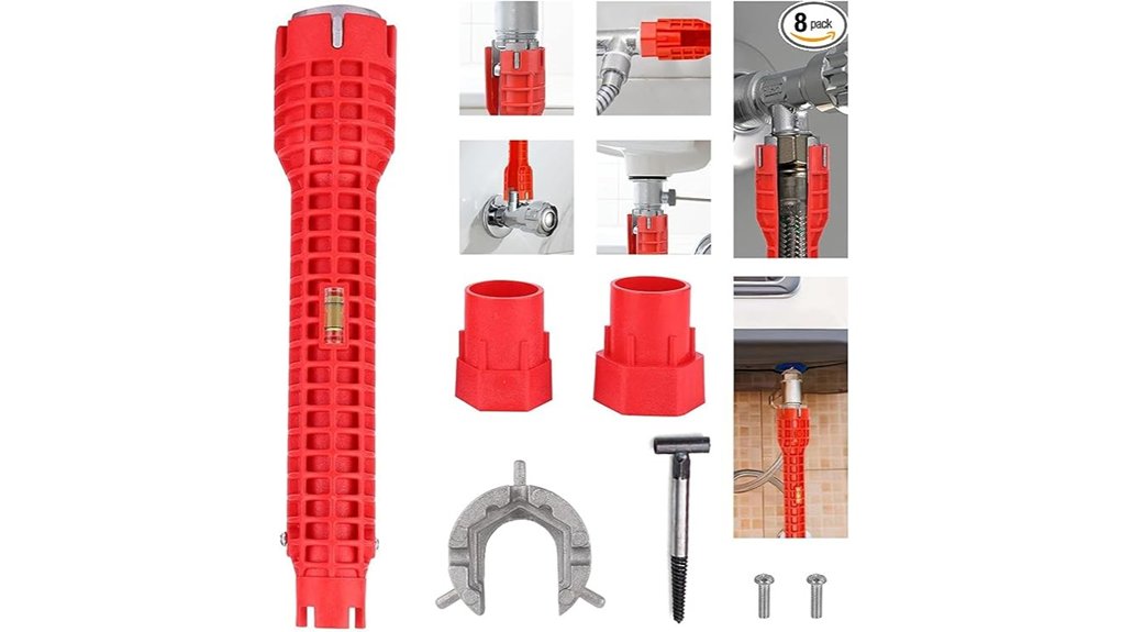 8 in 1 plumbing faucet wrench