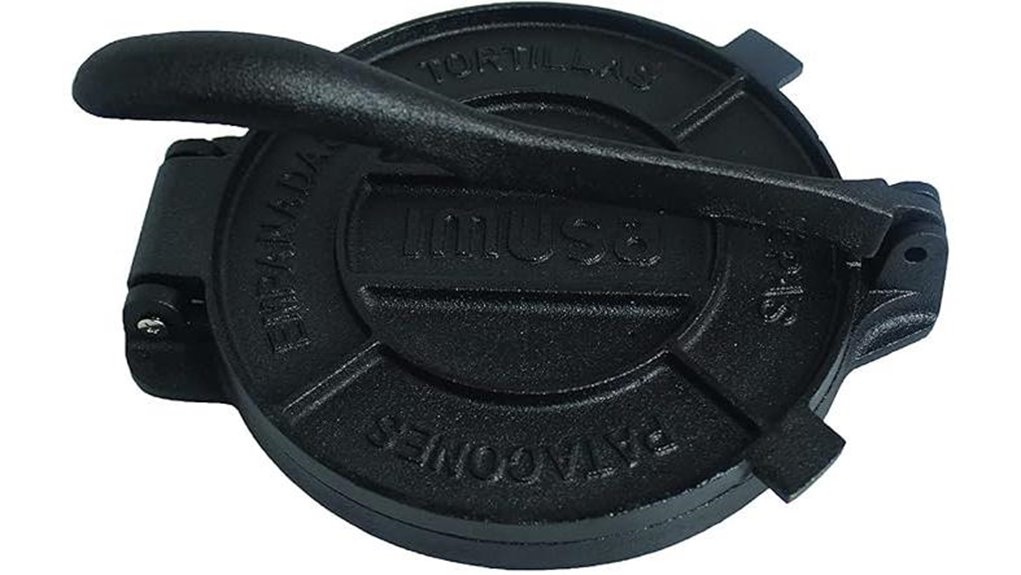 8 inch black cast iron tortilla press