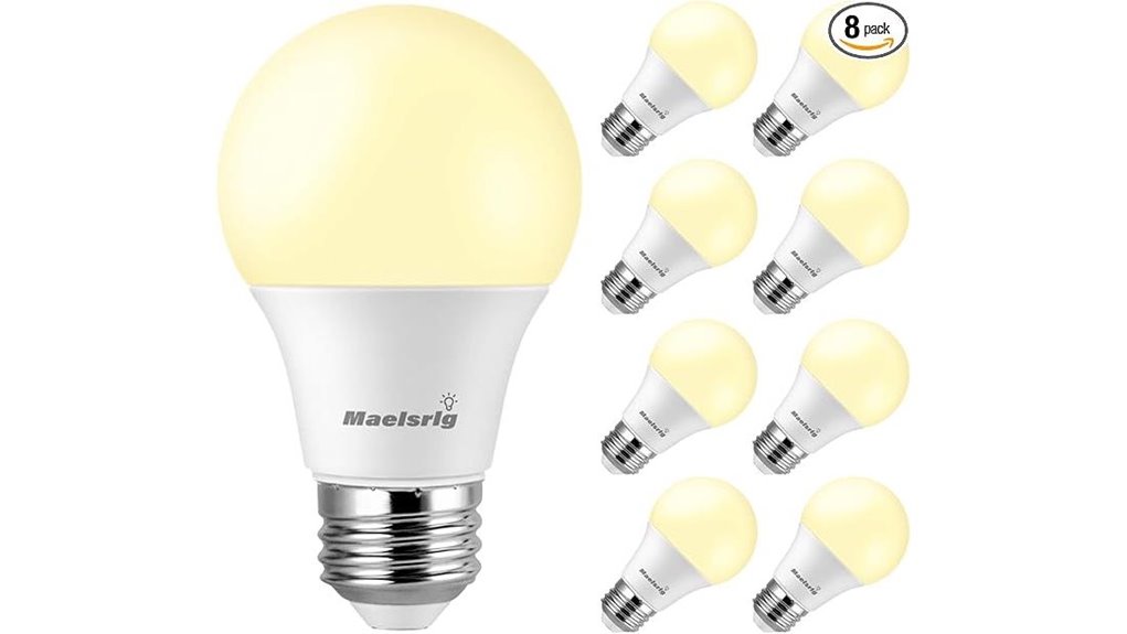 8 pack 3000k dimmable a19