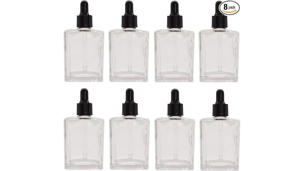 8 pack 50ml clear glass droppers