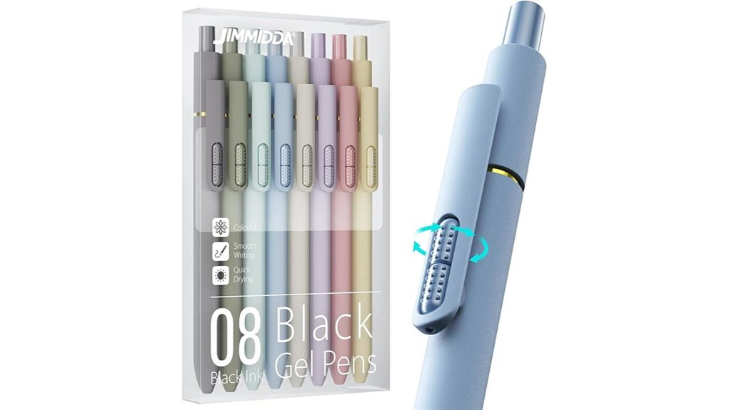 8 pack black 0 7mm gel pens