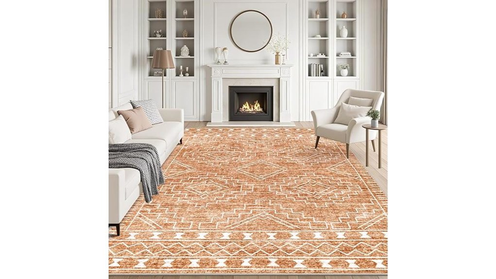 8x10 dark brown geometric rug