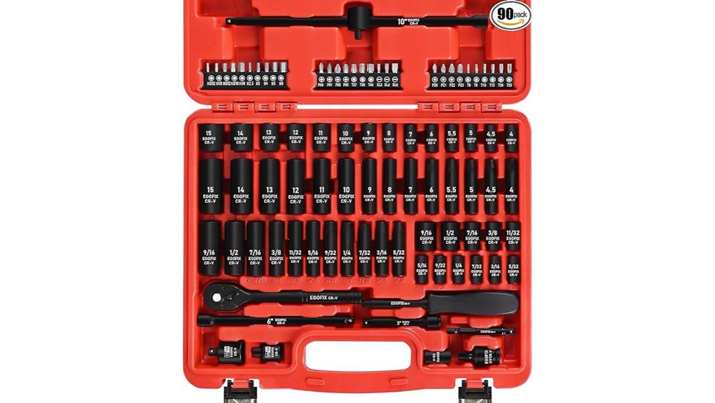 90 piece 1 4 inch impact set