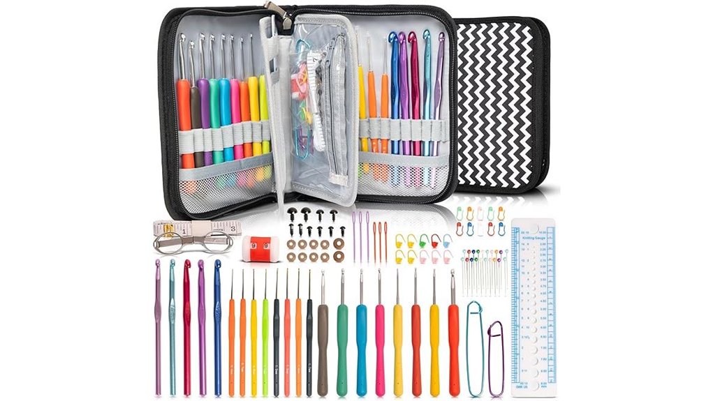 95 piece ergonomic crochet kit