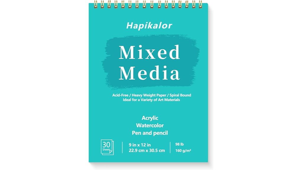 9x12 spiral mixed media sketchbook