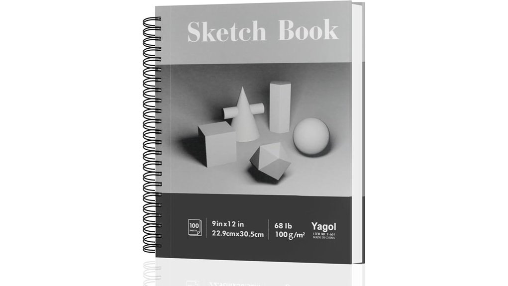 9x12in spiral sketchbook 100sheets