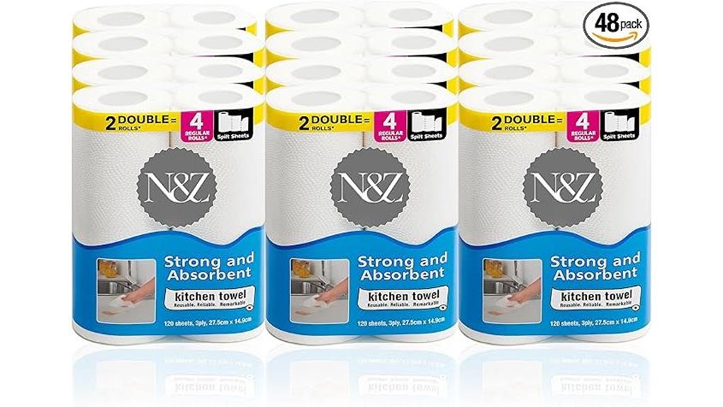 absorbent three ply mega rolls