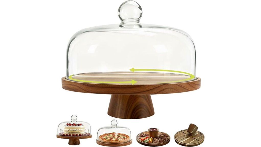 acacia wood cake stand