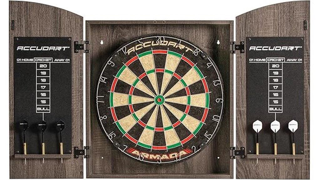 accudart armada sisal dartboard cabinet