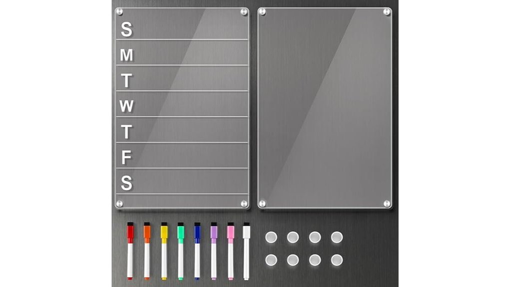 acrylic magnetic weekly meal planner