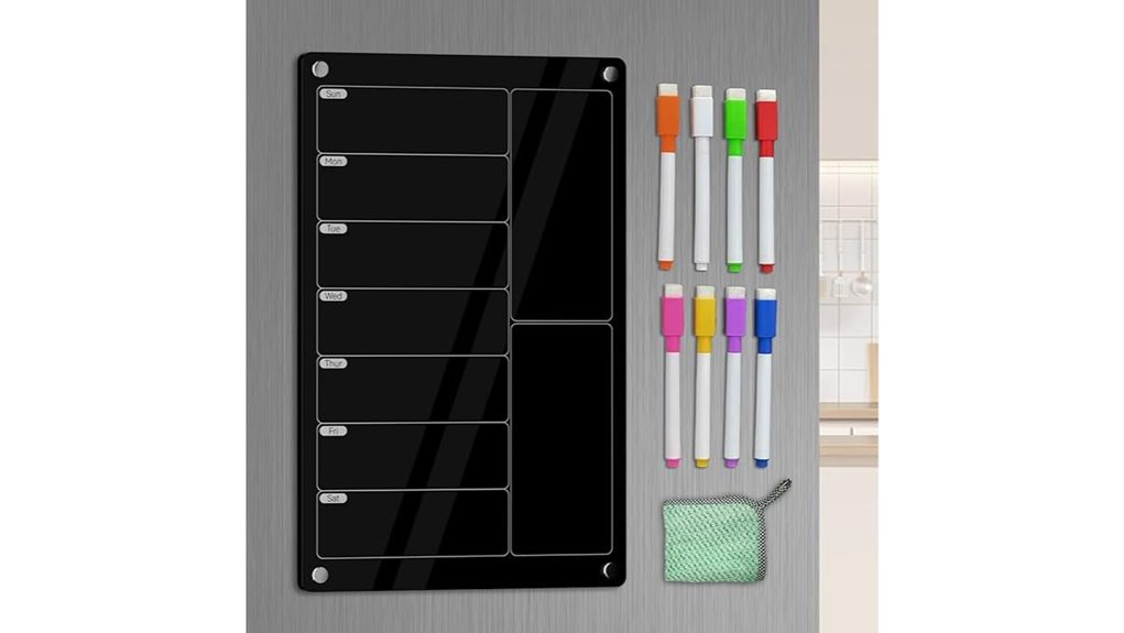 acrylic magnetic weekly meal planner