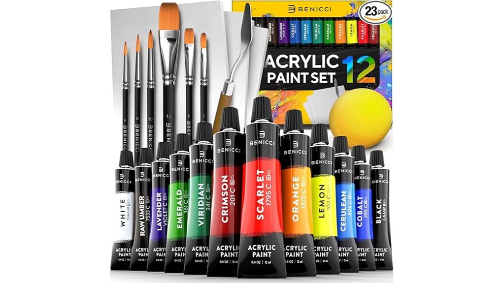 acrylic painting kit with brushes