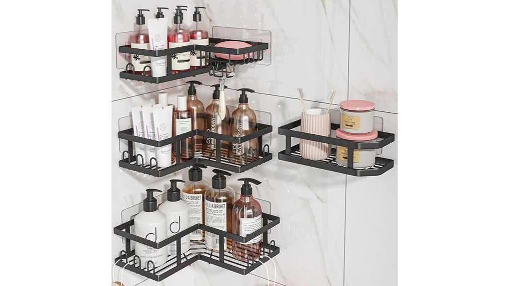 adhesive corner shower soap holders