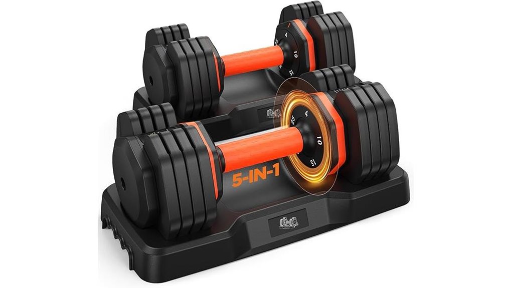 adjustable 110lb pair dumbbells