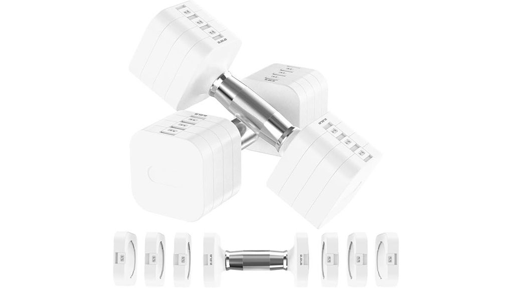 adjustable 22 lb dumbbells set
