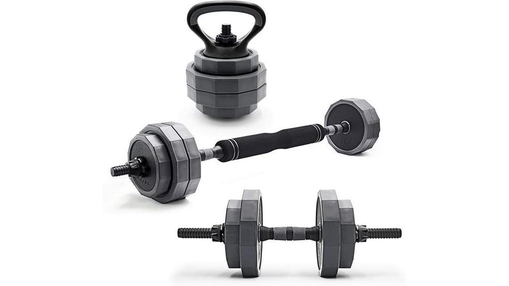 adjustable 45 66lb barbell set