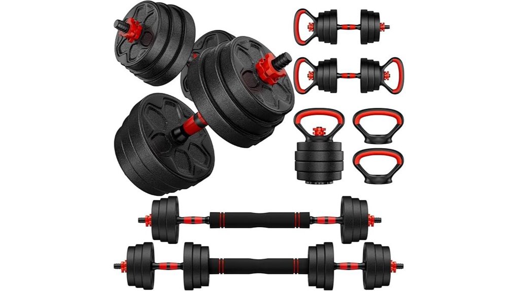 adjustable 4 in 1 dumbbell set