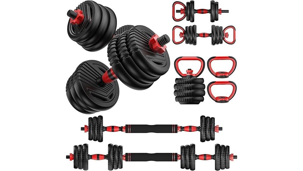 adjustable 5 in 1 dumbbells set