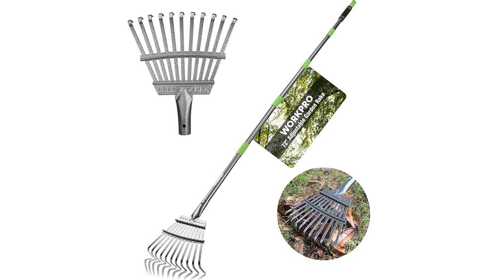 adjustable 72 inch small leaf rake