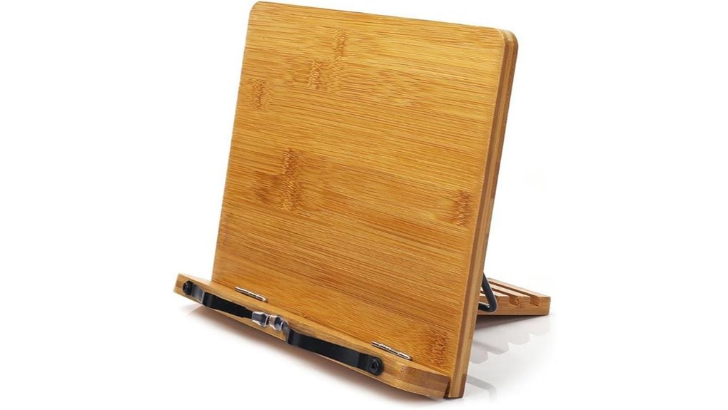 adjustable bamboo book stand