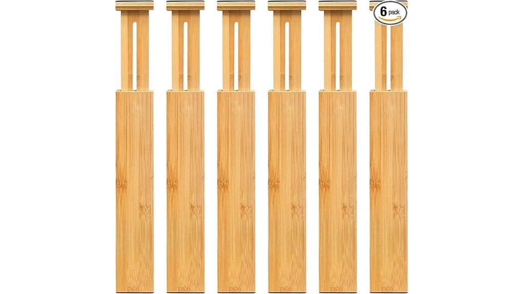 adjustable bamboo expandable drawer dividers