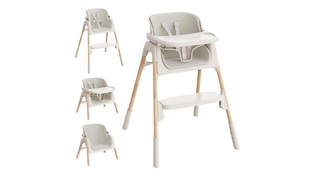 adjustable beige 4 in 1 highchair
