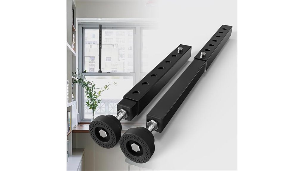 adjustable black window security bar