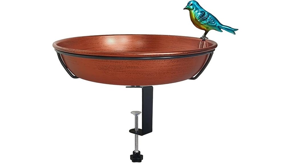 adjustable copper deck birdbath clamp