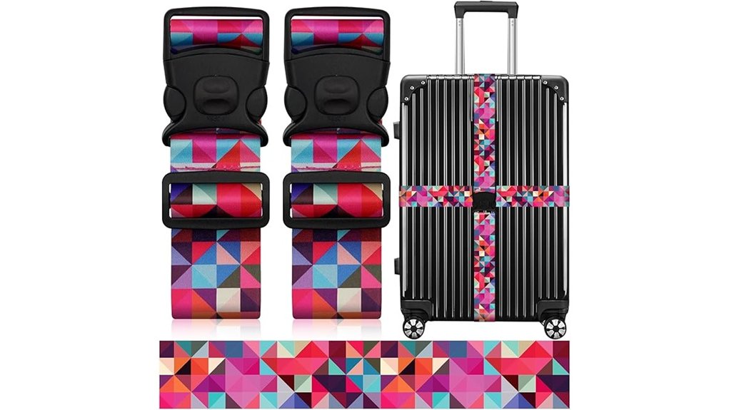 adjustable double lock luggage straps