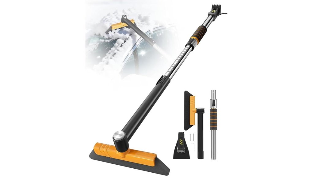 adjustable ice scraper with brush