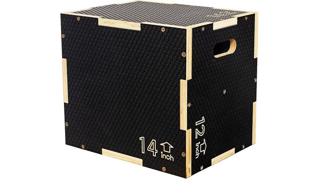 adjustable non slip wooden plyo box