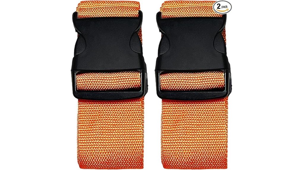 adjustable orange luggage straps