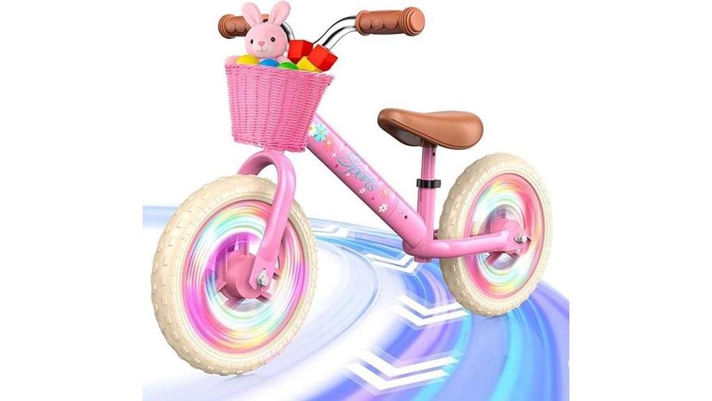 adjustable pink toddler balance bike